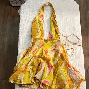Zara Multicolor Tie-Dye Halter Dress